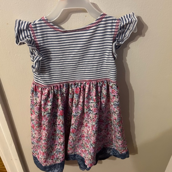 Girls' Striped and Floral Dress - Picture 2 of 2